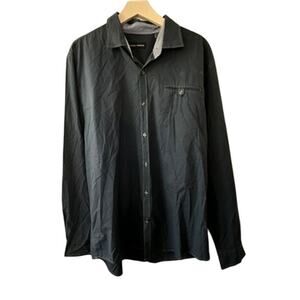 Michael Brandon Navy Blue Long Sleeve Button Up Shirt Men's XL